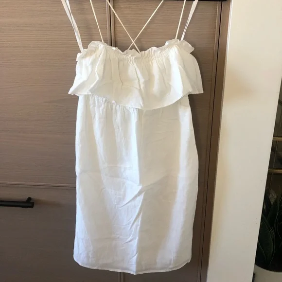 Banana Republic | Dresses | Banana Republic White Ruffle Dress | Poshmark